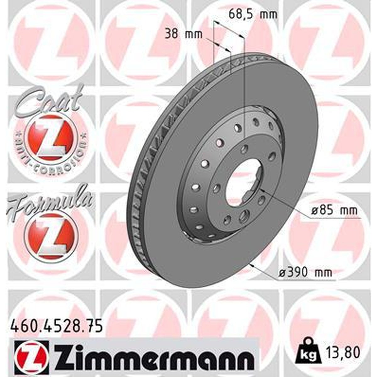 Zimmermann Formula Z Brake Rotor 390mm Front LH 460.4528.75