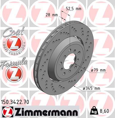 Zimmermann Formula Z Brake Rotor 345mm Front RH 150.3422.70